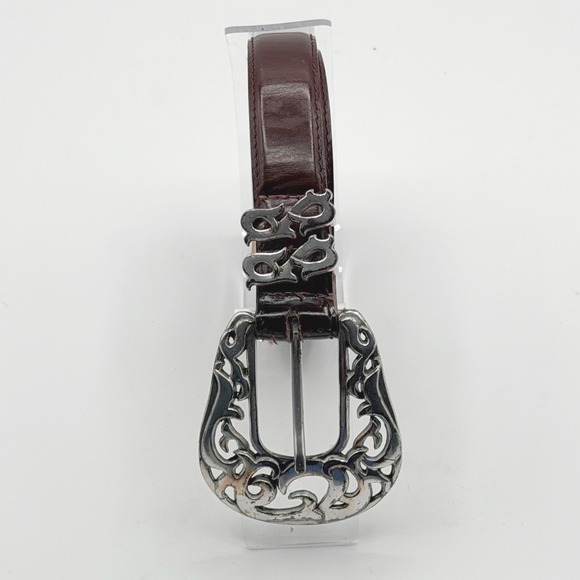 Barse Santa Rosa Brown Leather Belt Filigree Buckle M USA Western Rustic Boho
